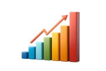 Graph with a red arrow pointing upwards