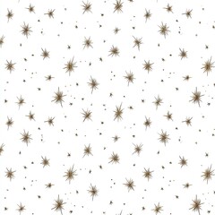 Elegant gold starburst pattern on white background for festive designs