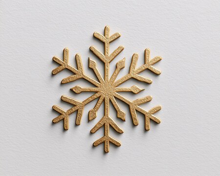 Elegant gold snowflake with textured background