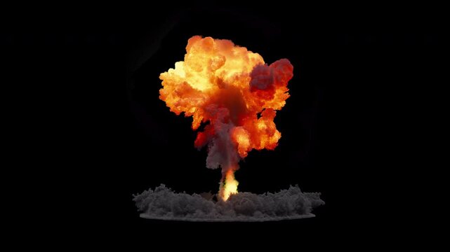 Explosion, 3D High Quality Super Realistic Visual Effect, VFX, Explode effect, smoke, fire, cloud, bomb, nuclear, atomic