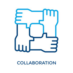 Collaboration Icon Outline Color Style. Vector Illustration For Graphic Design