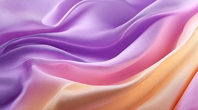 Soft, flowing fabric in a gradient of pastel colors