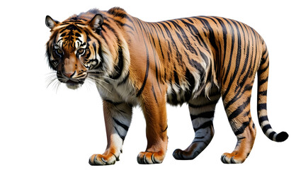 Fototapeta premium Majestic Bengal Tiger Standing Proud in Lush Green Wilderness with Striking Fur Patterns