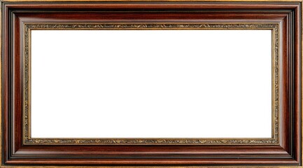 Empty, ornate wooden picture frame