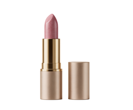 Pink lip stick with a gold colored cap - Powered by Adobe