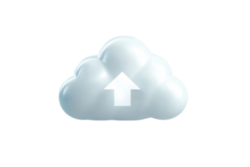 Cloud with a white arrow pointing up