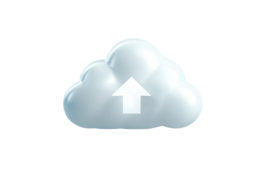 Cloud with a white arrow pointing up