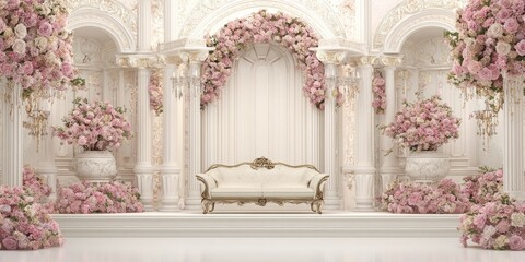 Elegant, Floral-filled, White Room