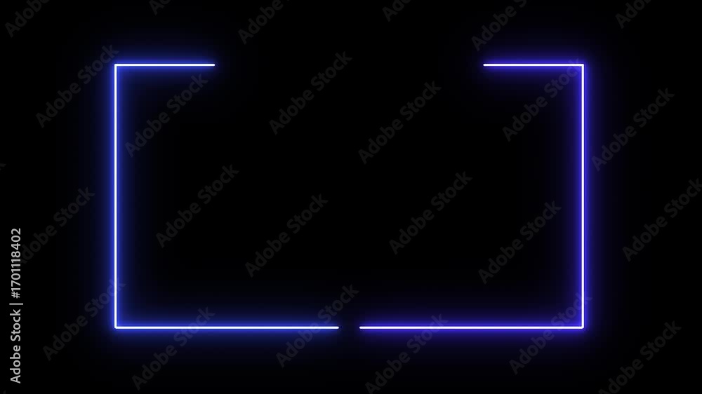 Poster animation of glowing neon rectangles abstract background. abstract glowing violet neon rectangle bor