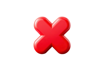 Red X with on transparent background