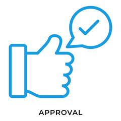 Approval Icon – Thumbs Up with Check Mark for Validation and Positive Feedback