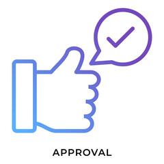 Approval Icon – Thumbs Up with Check Mark for Validation and Positive Feedback