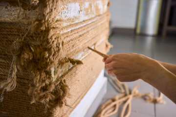 Rope Art Installation A Unique Combination of Handcrafted and Textured Materials Within Space