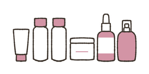 基礎化粧品セットのイラスト