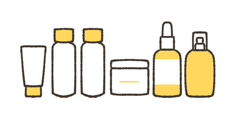 基礎化粧品セットのイラスト