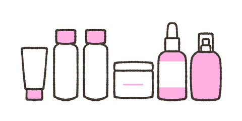 基礎化粧品セットのイラスト