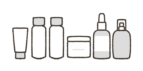 基礎化粧品セットのイラスト