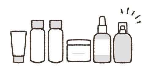 基礎化粧品セットのイラスト