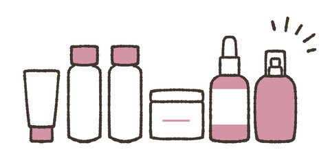 基礎化粧品セットのイラスト