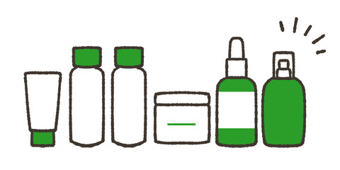 基礎化粧品セットのイラスト