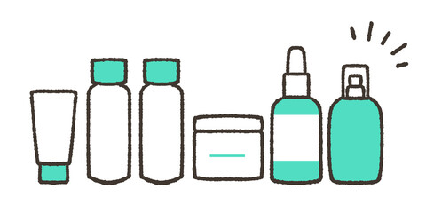 基礎化粧品セットのイラスト