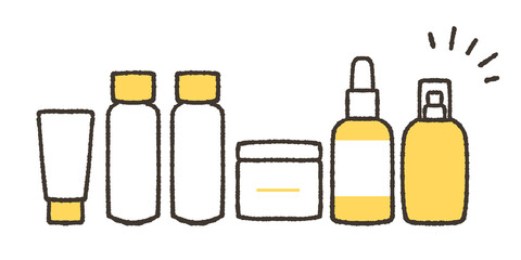 基礎化粧品セットのイラスト