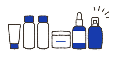 基礎化粧品セットのイラスト