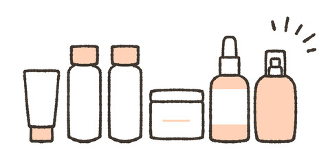 基礎化粧品セットのイラスト