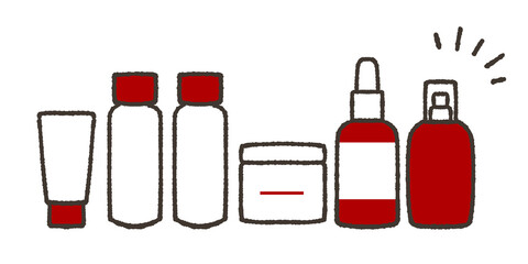 基礎化粧品セットのイラスト