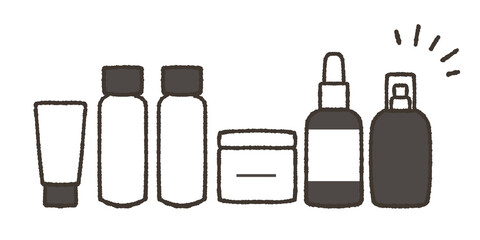 基礎化粧品セットのイラスト