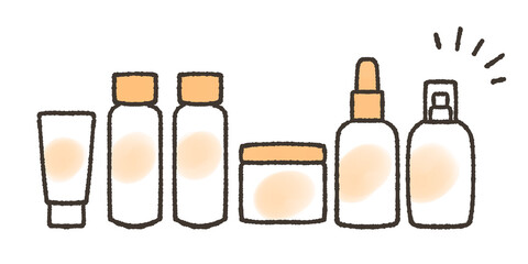 基礎化粧品セットのイラスト