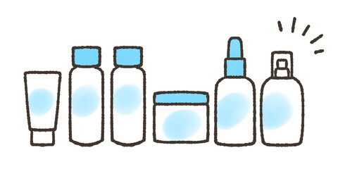 基礎化粧品セットのイラスト