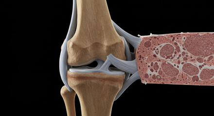 Human Knee Joint Anatomy - Detailed Medical Illustration