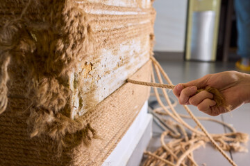 Rope Art Installation A Unique Combination of Handcrafted and Textured Materials Within Space