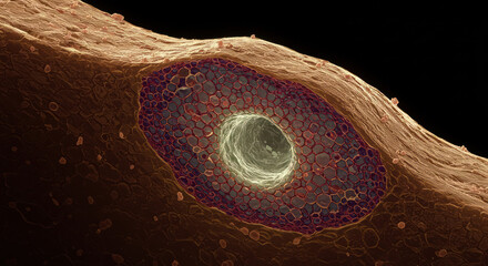Microscopic View of a Plant Stoma Opening