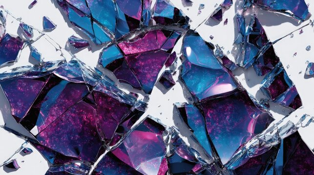Abstract Broken Glass With Glitter And Colors