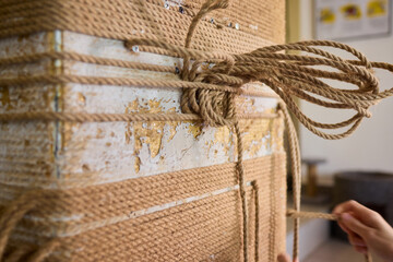 Rope Art Installation A Unique Combination of Handcrafted and Textured Materials Within Space