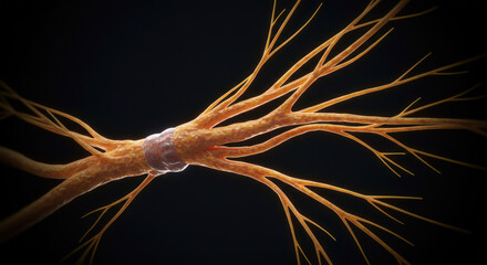 Nerve Cell or Neuron, Biological Neural Network Illustration