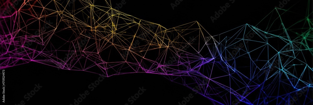 Poster colorful geometric patterns create a vibrant abstract visual representation of technology and creati