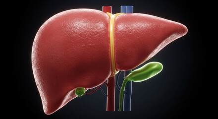 Human Liver Anatomy Medical Illustration
