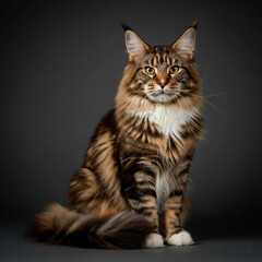 Maine Coon on Dark Gray