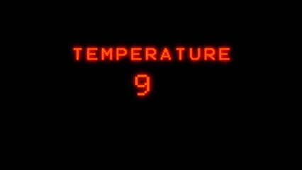 Thermometer 9° Celsius temperature.  Climate and weather measurement.