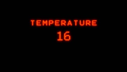 Fototapeta premium Thermometer 16° Celsius temperature. Climate and weather measurement.