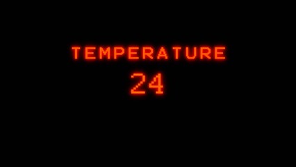 Thermometer 24° Celsius temperature.  Climate and weather measurement.