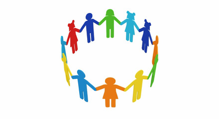 Diverse Paper Cutout Figures Holding Hands in a Circle Symbolizing Unity and Inclusion for Social Campaigns and Community Engagement Initiatives