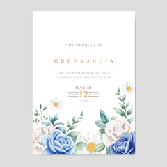 Beautiful roses invitation card template