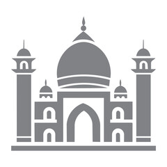 Icon a taj mahal simple black line