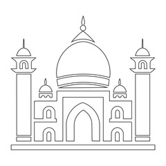 Icon a taj mahal simple black line