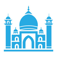 Icon a taj mahal simple black line