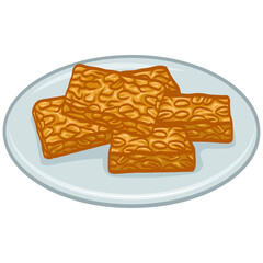 Fried Tempeh Tempe Goreng Illustration